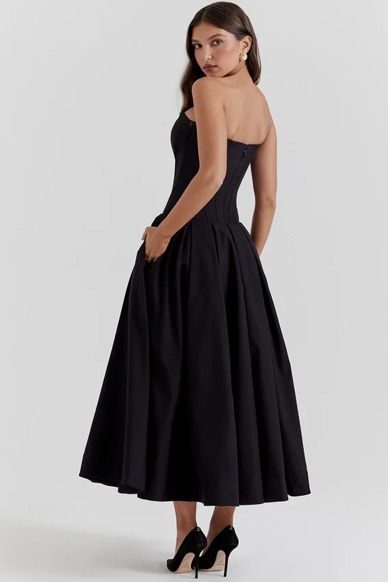 Lady Black Strapless Midi Dress Lady Black Strapless Midi Dress