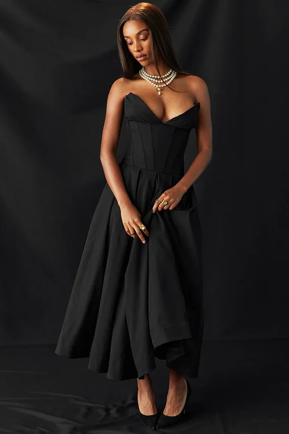 Lady Black Strapless Midi Dress Lady Black Strapless Midi Dress