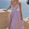 Lady Orchid Twill Strapless Tulle Midi Dress Lady Orchid Twill Strapless Tulle Midi Dress