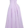Lady Orchid Twill Strapless Tulle Midi Dress Lady Orchid Twill Strapless Tulle Midi Dress