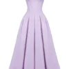 Lady Orchid Twill Strapless Tulle Midi Dress Lady Orchid Twill Strapless Tulle Midi Dress