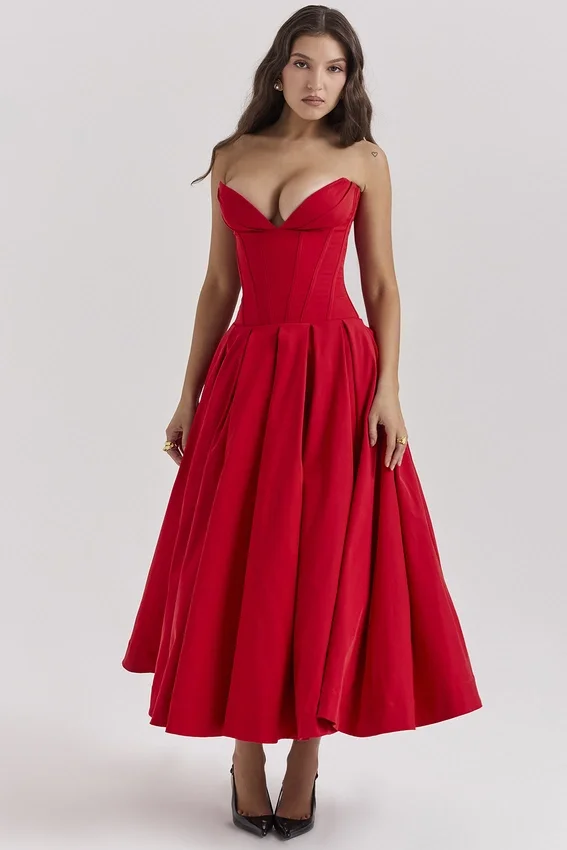 Lady Scarlet Strapless Midi Dress Lady Scarlet Strapless Midi Dress