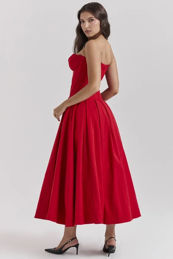 Lady Scarlet Strapless Midi Dress Lady Scarlet Strapless Midi Dress