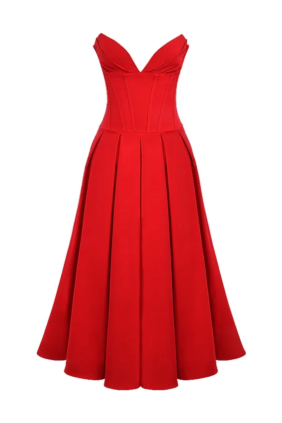 Lady Scarlet Strapless Midi Dress Lady Scarlet Strapless Midi Dress