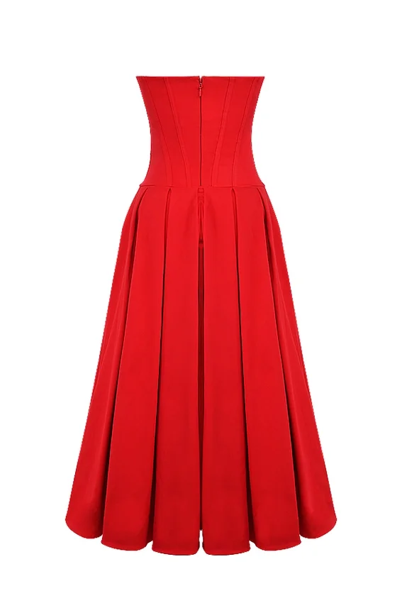 Lady Scarlet Strapless Midi Dress Lady Scarlet Strapless Midi Dress