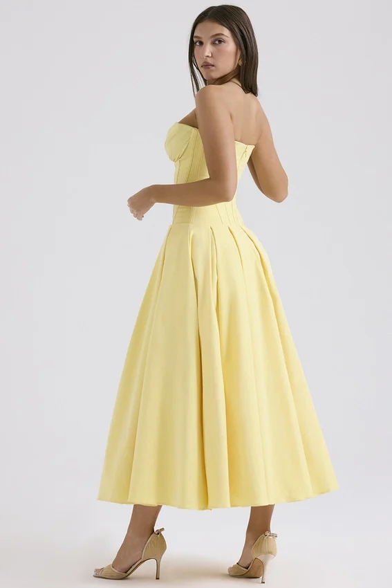 Lady Sunshine Strapless Tulle Midi Dress Lady Sunshine Strapless Tulle Midi Dress