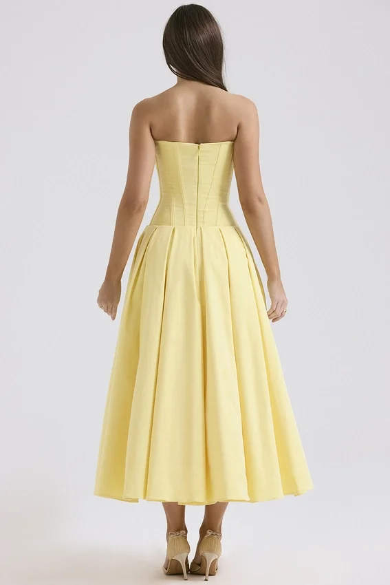 Lady Sunshine Strapless Tulle Midi Dress Lady Sunshine Strapless Tulle Midi Dress