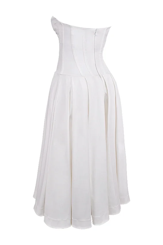 Lady White Strapless Midi Dress Lady White Strapless Midi Dress