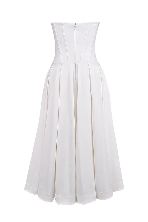 Lady White Strapless Midi Dress Lady White Strapless Midi Dress