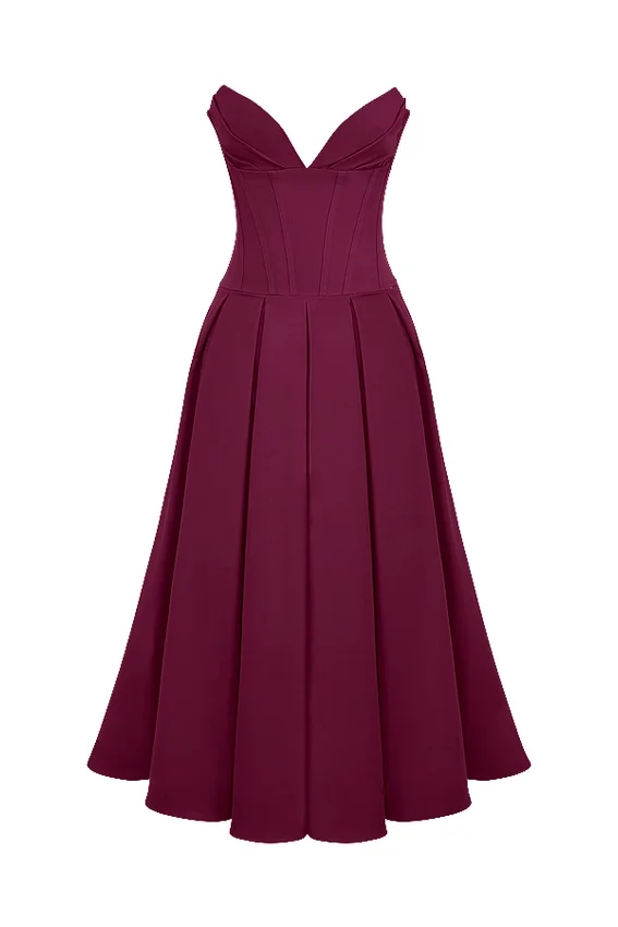Lady Wine Strapless Midi Dress Lady Wine Strapless Midi Dress