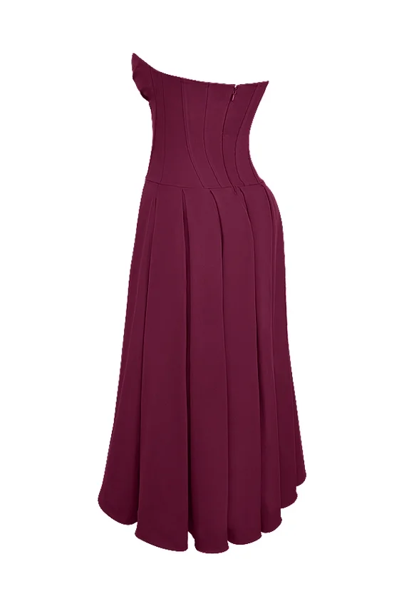 Lady Wine Strapless Midi Dress Lady Wine Strapless Midi Dress
