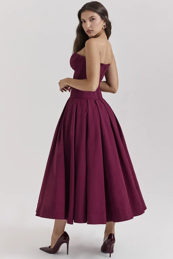 Lady Wine Strapless Midi Dress Lady Wine Strapless Midi Dress