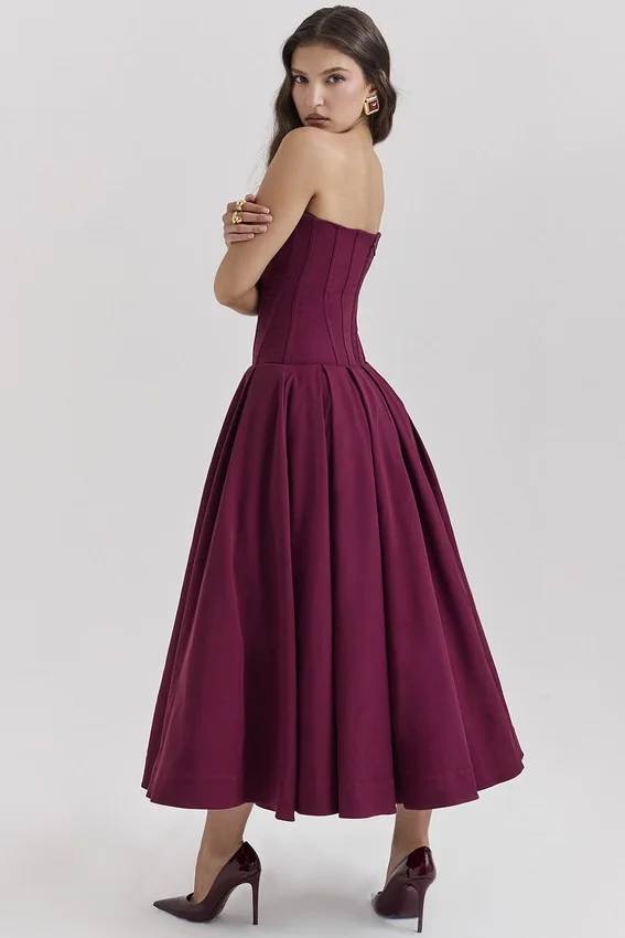 Lady Wine Strapless Midi Dress Lady Wine Strapless Midi Dress