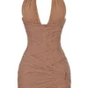 Laetitia Hazelnut Gathered Mini Dress Laetitia Hazelnut Gathered Mini Dress