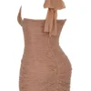 Laetitia Hazelnut Gathered Mini Dress Laetitia Hazelnut Gathered Mini Dress