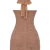 Laetitia Hazelnut Gathered Mini Dress Laetitia Hazelnut Gathered Mini Dress