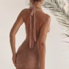 Laetitia Hazelnut Gathered Mini Dress Laetitia Hazelnut Gathered Mini Dress