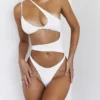 Lafayette Ivory Asymmetric Cutout Swimsuit