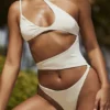 Lafayette Ivory Asymmetric Cutout Swimsuit