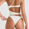 Lafayette Ivory Asymmetric Cutout Swimsuit