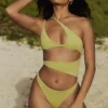 Lafayette Olive Asymmetric Cutout Swimsuit