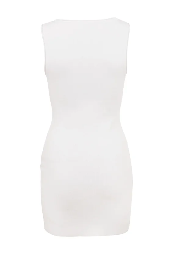 Laguna White Stretch Knit Mini Dress Laguna White Stretch Knit Mini Dress