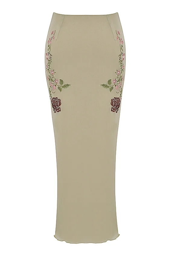 Lailah Artichoke Floral Maxi Skirt Lailah Artichoke Floral Maxi Skirt
