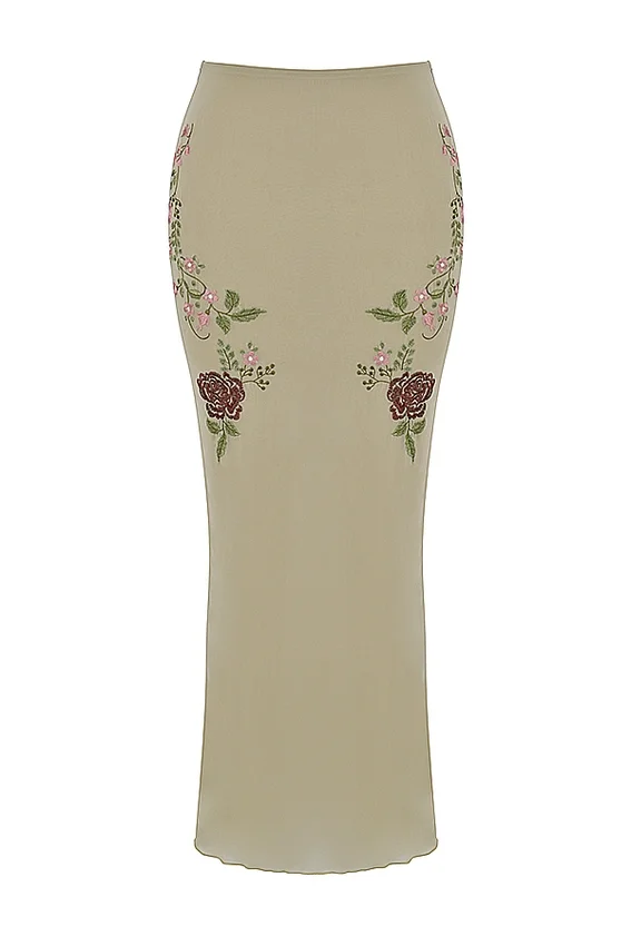 Lailah Artichoke Floral Maxi Skirt Lailah Artichoke Floral Maxi Skirt