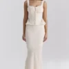 Lana Vintage Cream Cotton Broderie Anglais Maxi Skirt Lana Vintage Cream Cotton Broderie Anglais Maxi Skirt