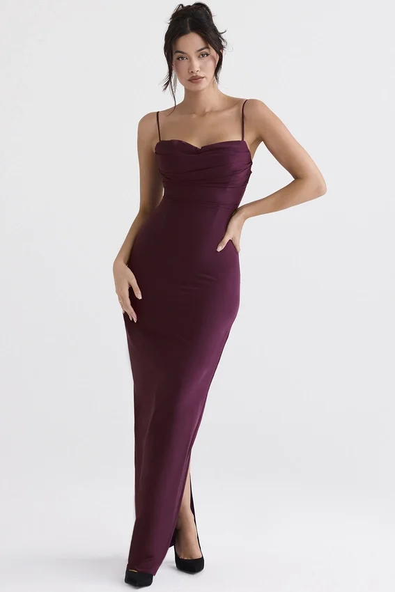 Lani Merlot Corset Maxi Dress Lani Merlot Corset Maxi Dress