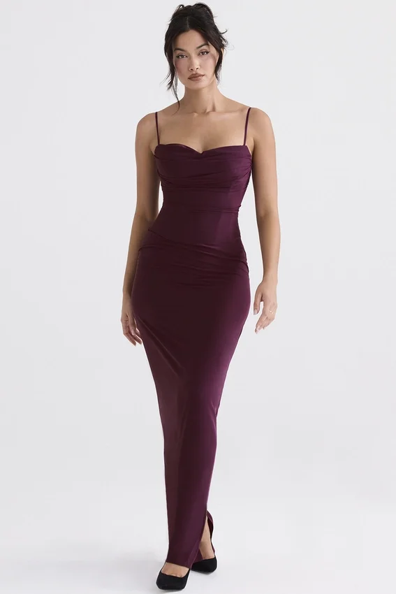 Lani Merlot Corset Maxi Dress Lani Merlot Corset Maxi Dress
