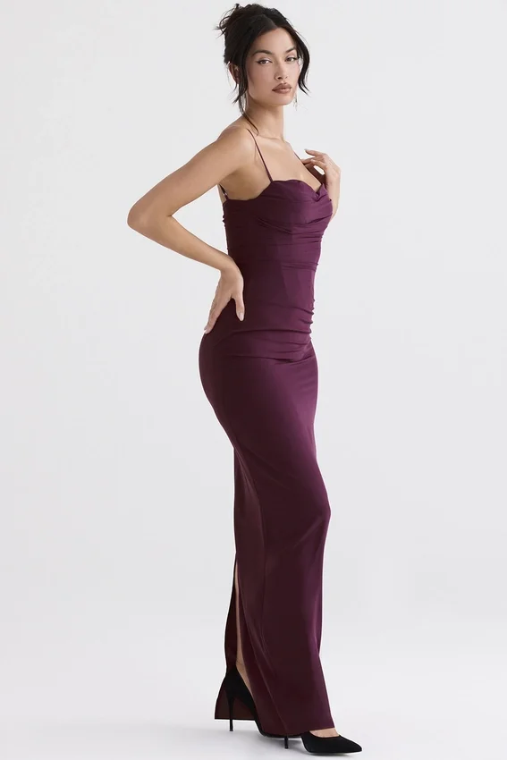 Lani Merlot Corset Maxi Dress Lani Merlot Corset Maxi Dress