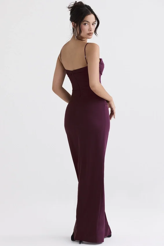 Lani Merlot Corset Maxi Dress Lani Merlot Corset Maxi Dress