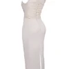 Laria Ecru Vegan Leather Maxi Dress Laria Ecru Vegan Leather Maxi Dress
