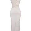 Laria Ecru Vegan Leather Maxi Dress Laria Ecru Vegan Leather Maxi Dress