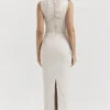 Laria Ecru Vegan Leather Maxi Dress Laria Ecru Vegan Leather Maxi Dress