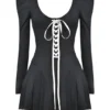 Larisa Black & Cream Pleated Mini Dress Larisa Black & Cream Pleated Mini Dress