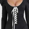 Larisa Black & Cream Pleated Mini Dress Larisa Black & Cream Pleated Mini Dress