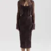 Larra Bitter Chocolate Lace Corset Midi Dress & Bolero Larra Bitter Chocolate Lace Corset Midi Dress & Bolero