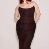 Larra Bitter Chocolate Lace Corset Midi Dress & Bolero Larra Bitter Chocolate Lace Corset Midi Dress & Bolero