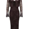 Larra Bitter Chocolate Lace Corset Midi Dress & Bolero Larra Bitter Chocolate Lace Corset Midi Dress & Bolero