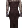 Larra Bitter Chocolate Lace Corset Midi Dress & Bolero Larra Bitter Chocolate Lace Corset Midi Dress & Bolero
