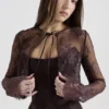 Larra Bitter Chocolate Lace Corset Midi Dress & Bolero Larra Bitter Chocolate Lace Corset Midi Dress & Bolero