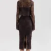 Larra Bitter Chocolate Lace Corset Midi Dress & Bolero Larra Bitter Chocolate Lace Corset Midi Dress & Bolero