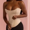 Larra Vintage Ivory Strapless Lace Corset Top Larra Vintage Ivory Strapless Lace Corset Top