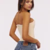 Larra Vintage Ivory Strapless Lace Corset Top Larra Vintage Ivory Strapless Lace Corset Top