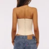 Larra Vintage Ivory Strapless Lace Corset Top Larra Vintage Ivory Strapless Lace Corset Top