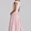 Lauren Pink Cotton Broderie Anglaise Boat Neck Maxi Dress Lauren Pink Cotton Broderie Anglaise Boat Neck Maxi Dress