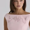 Lauren Pink Cotton Broderie Anglaise Boat Neck Maxi Dress Lauren Pink Cotton Broderie Anglaise Boat Neck Maxi Dress