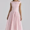 Lauren Pink Cotton Broderie Anglaise Boat Neck Maxi Dress Lauren Pink Cotton Broderie Anglaise Boat Neck Maxi Dress